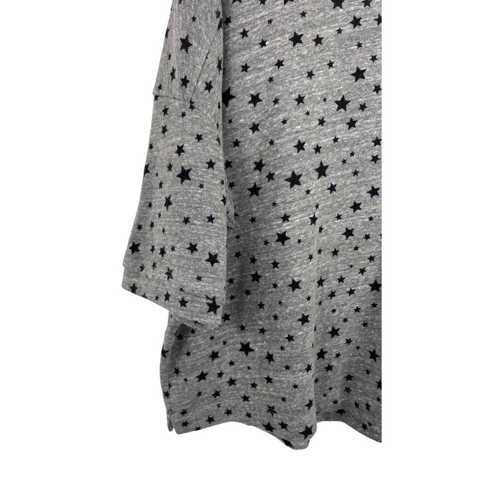 Splendid Star Print Gray/Black Cropped Knit Shirt Top Womens Size Large - Picture 4 of 6